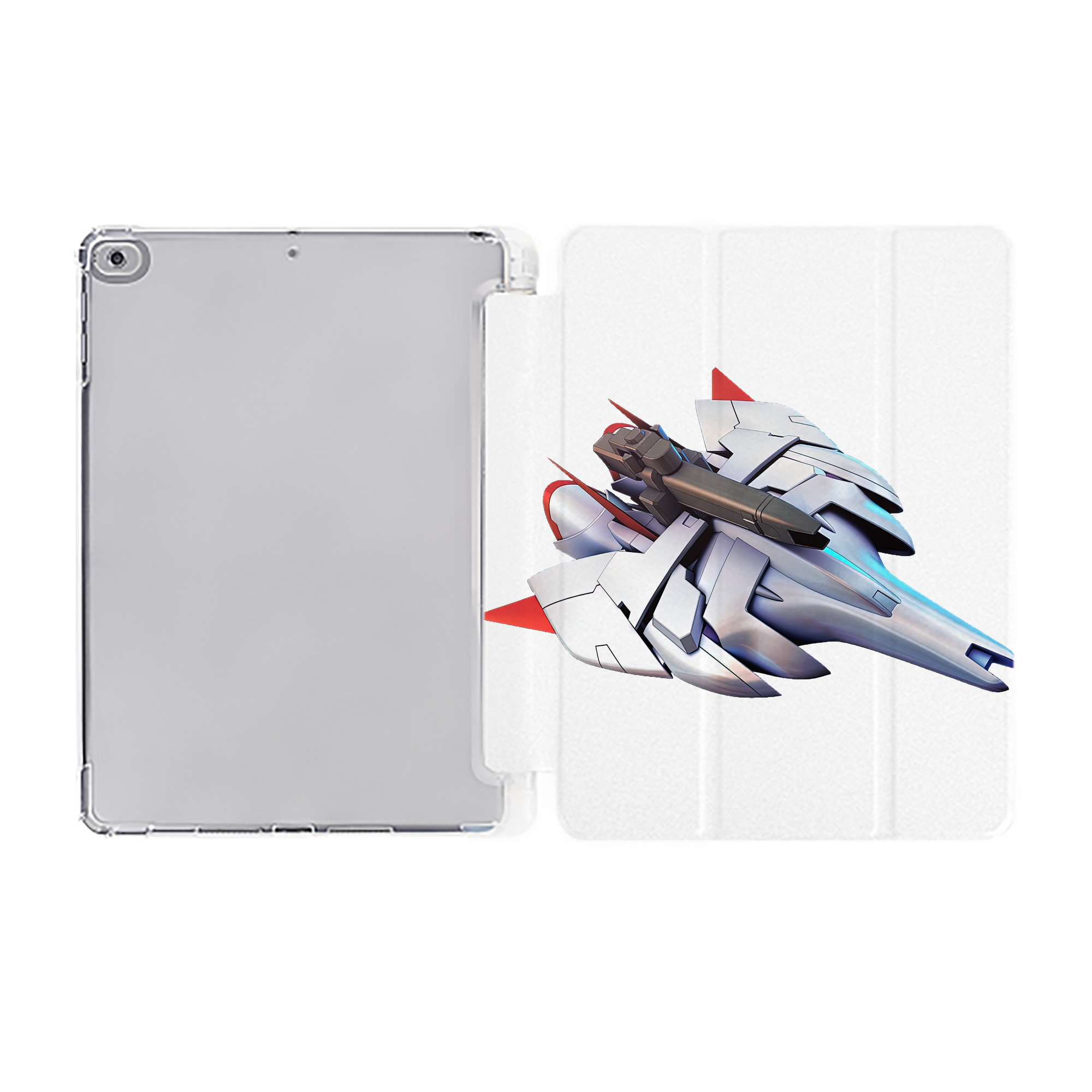（画像用） 機動戦士ガンダム Mobile Suit Gundam IPad ケース ペン収納付き 三つ折りスタンド PUレザー×シリコン 対応機種9.5/10.5/10.9インチ